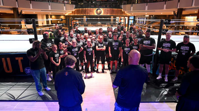 WWE hopefuls at a tryout event